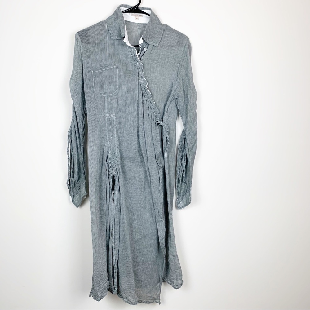 Bitte Kai Rand Linen Wrap Striped Maxi Dress